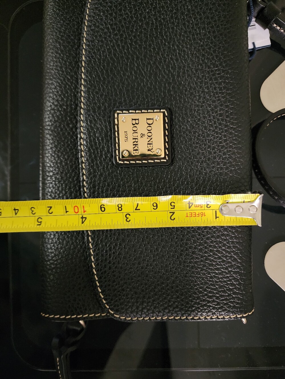 Dooney & Bourke Black Pebbled Leather Crossbody Wallet with Gold Hardware - Picture 13 of 15